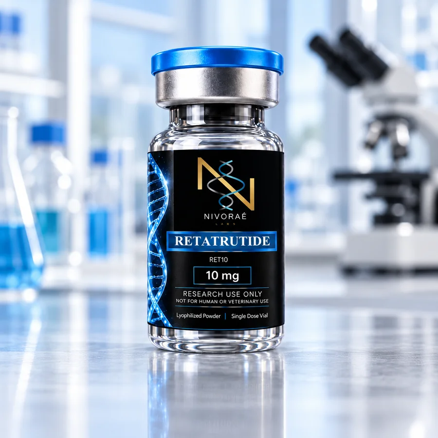 Vial de Retatrutide en laboratorio