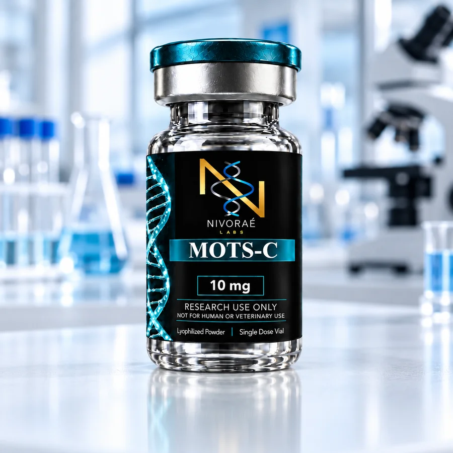 Vial de MOTS-C en laboratorio