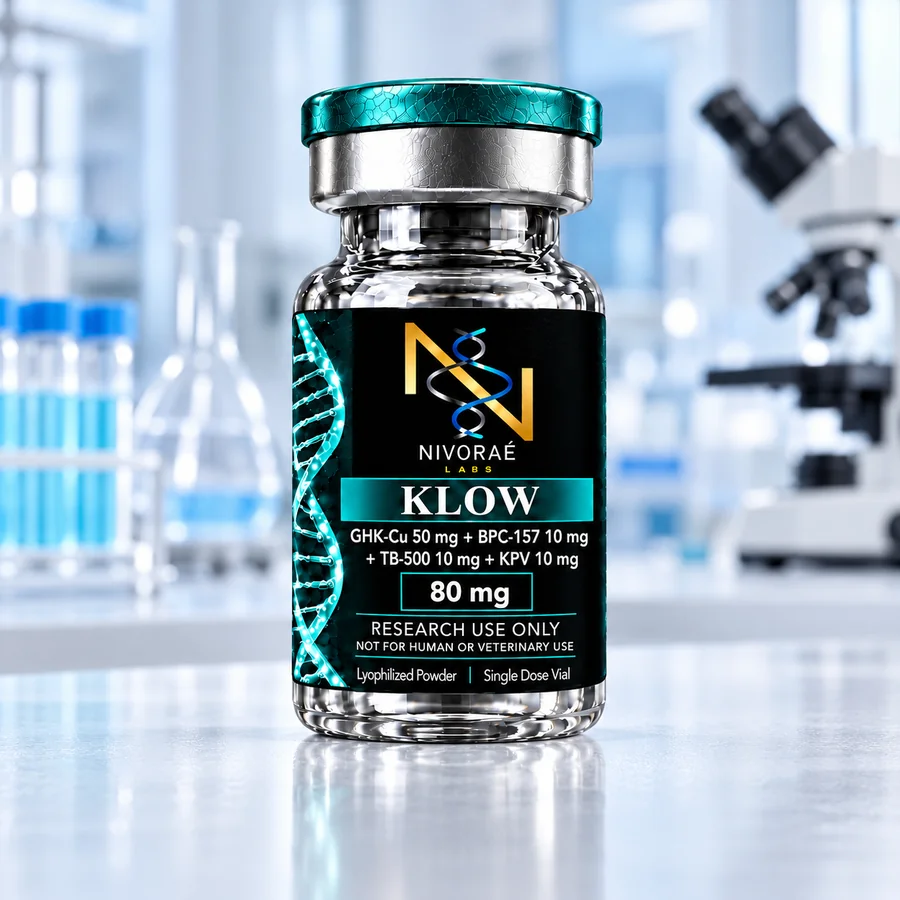 Vial de KLOW en laboratorio